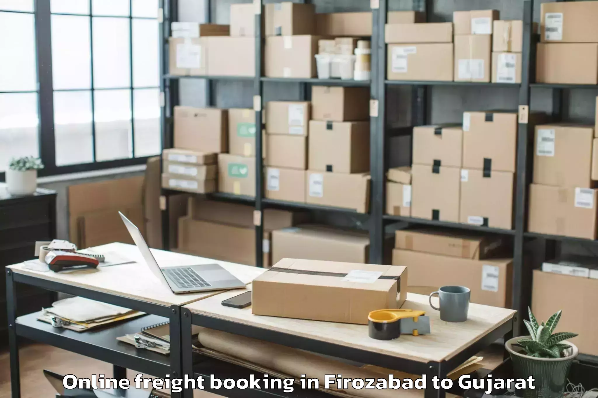 Trusted Firozabad to Khambhaliya Online Freight Booking